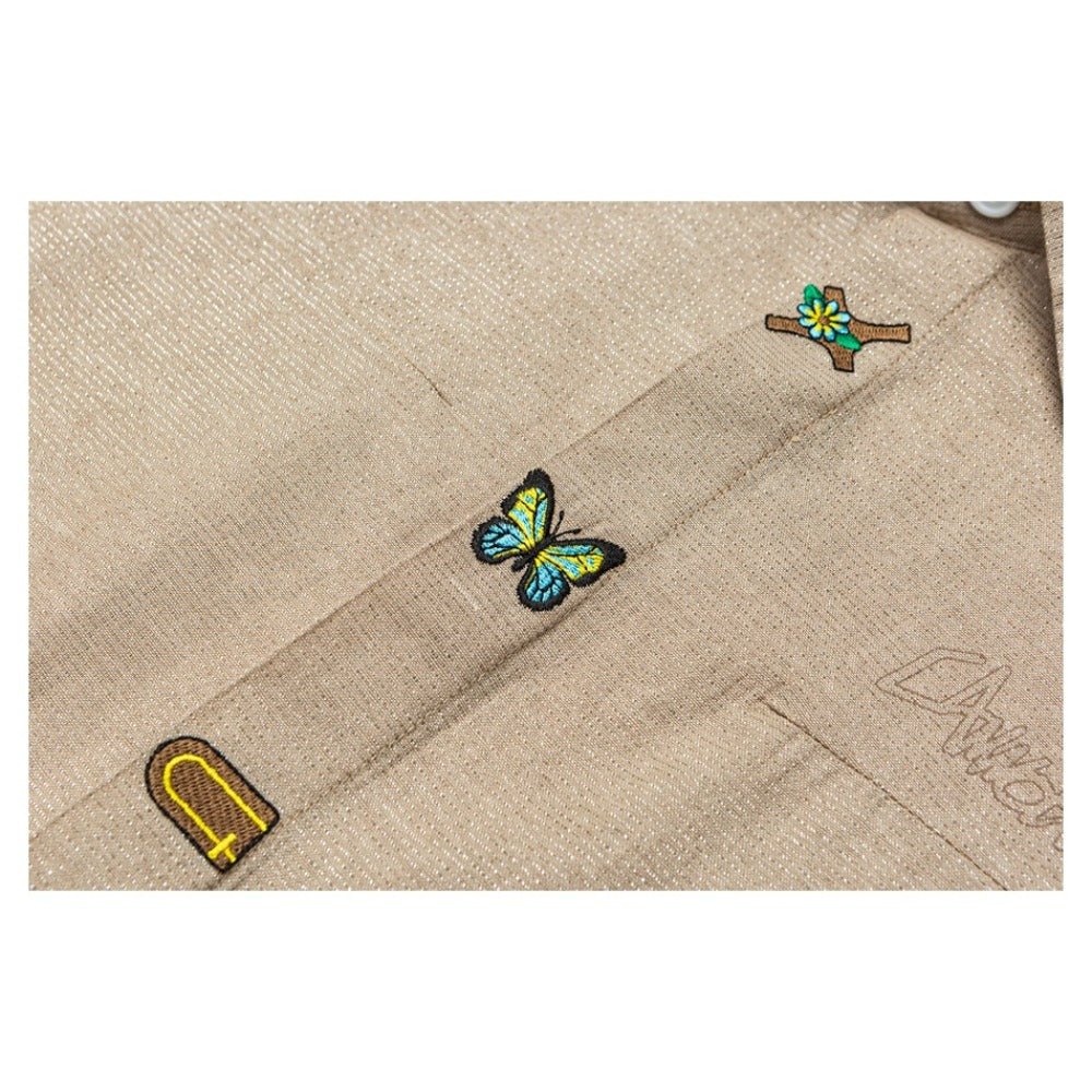 Design Placket Embroidered Shirt - Thrashink