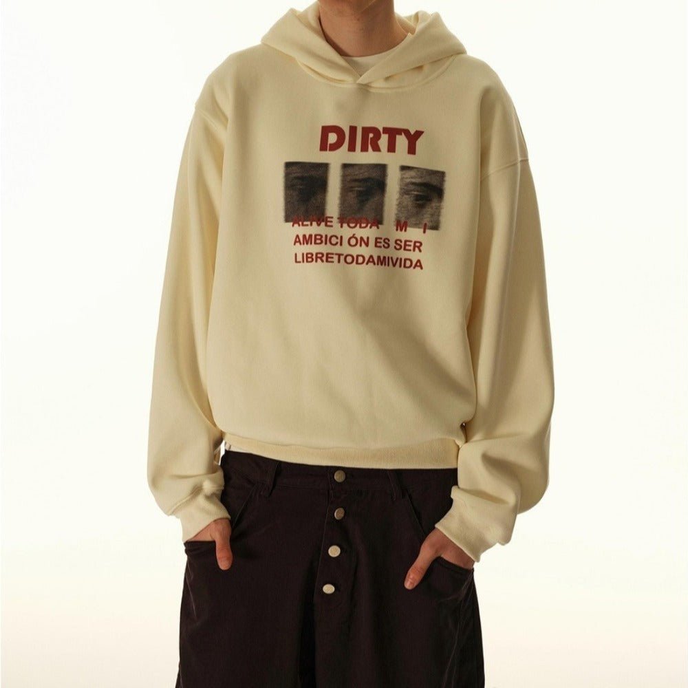 DIRTY Graphic Print Hoodie - Thrashink