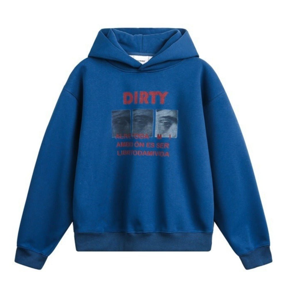 DIRTY Graphic Print Hoodie - Thrashink
