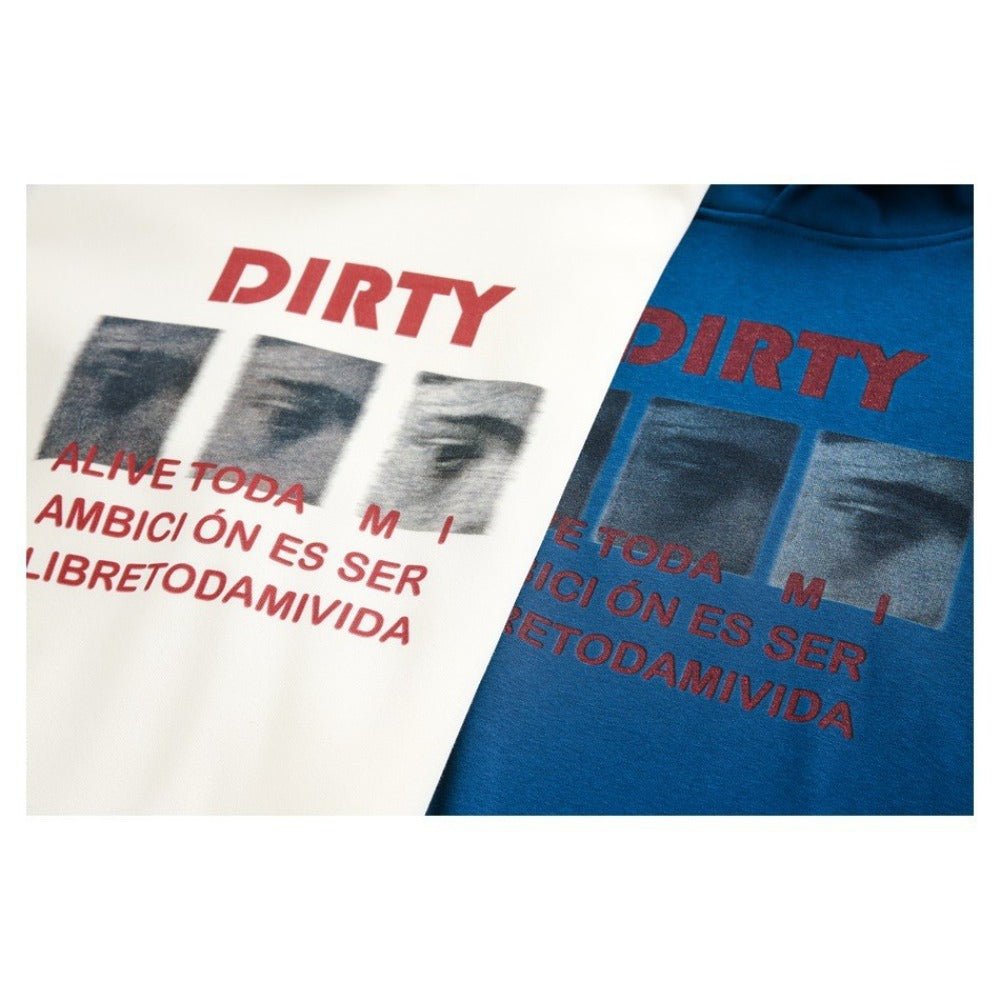 DIRTY Graphic Print Hoodie - Thrashink