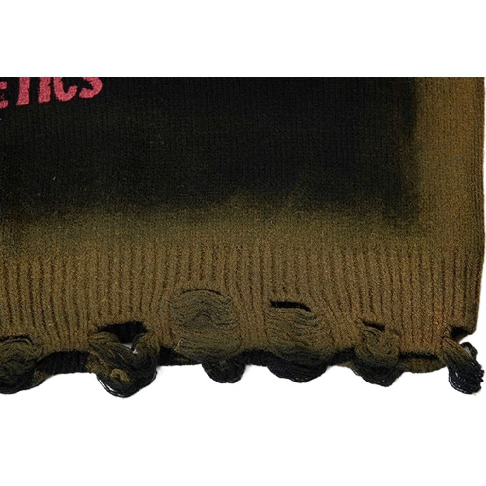 Distressed 28 Tenderness Knit Sweater - Thrashink