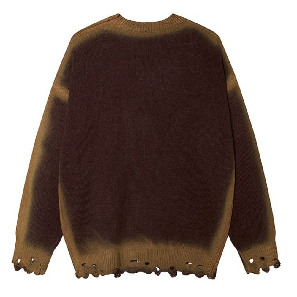 Distressed 28 Tenderness Knit Sweater - Thrashink