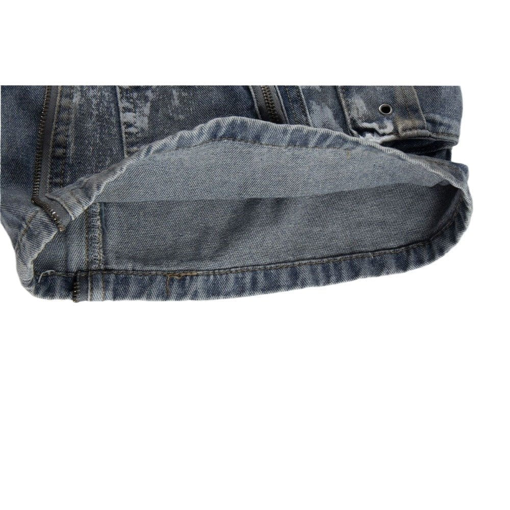 Distressed Multi - Pocket Cargo Wide Legs Jeans - Thrashink