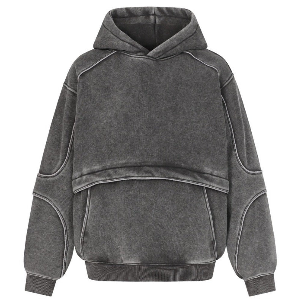 Distressed Patchwork Deconstructed Hoodie - Thrashink