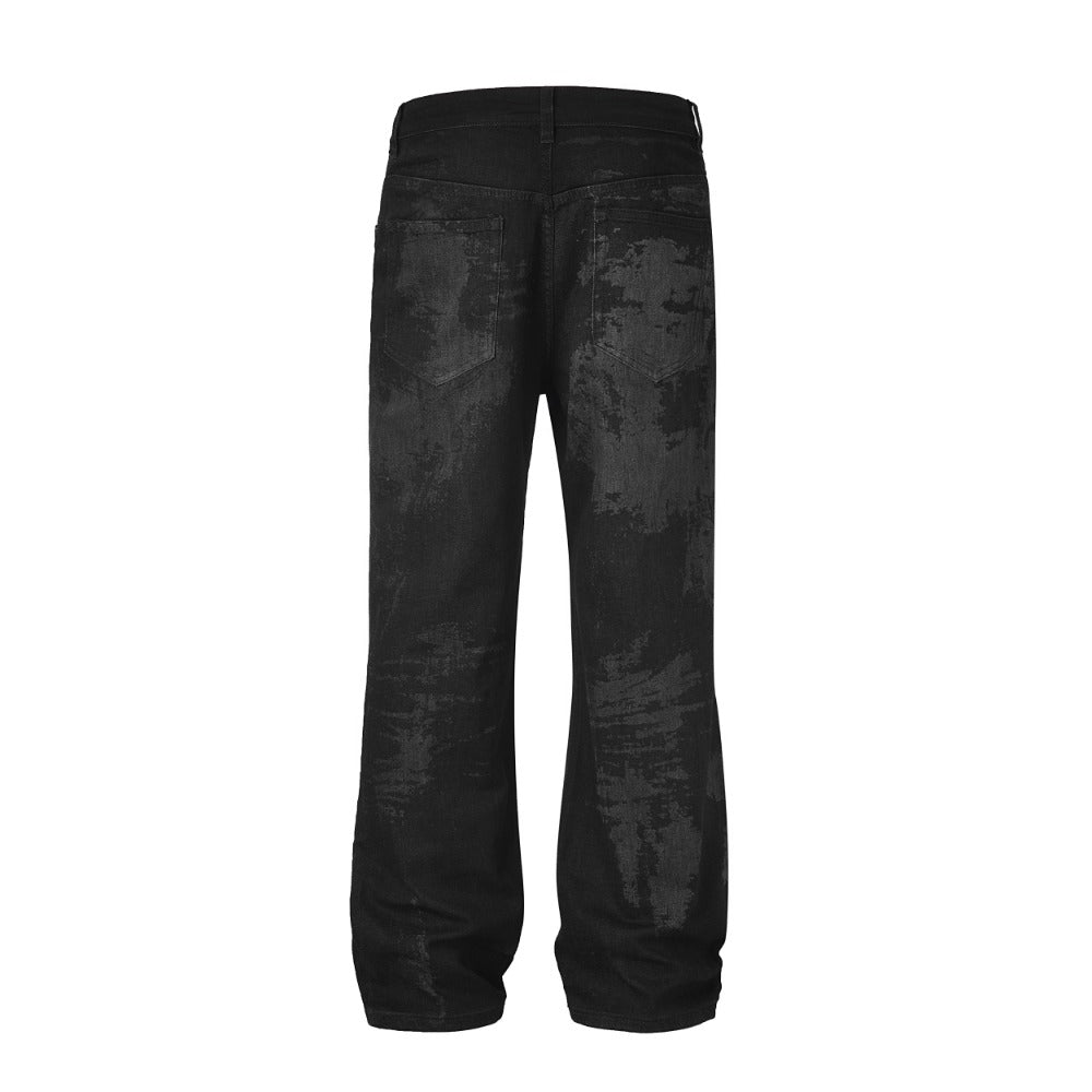 Distressed Patchwork Rhinestone Star Jeans - Thrashink