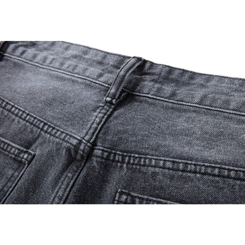 Distressed Plaid Patchwork Jeans - Thrashink