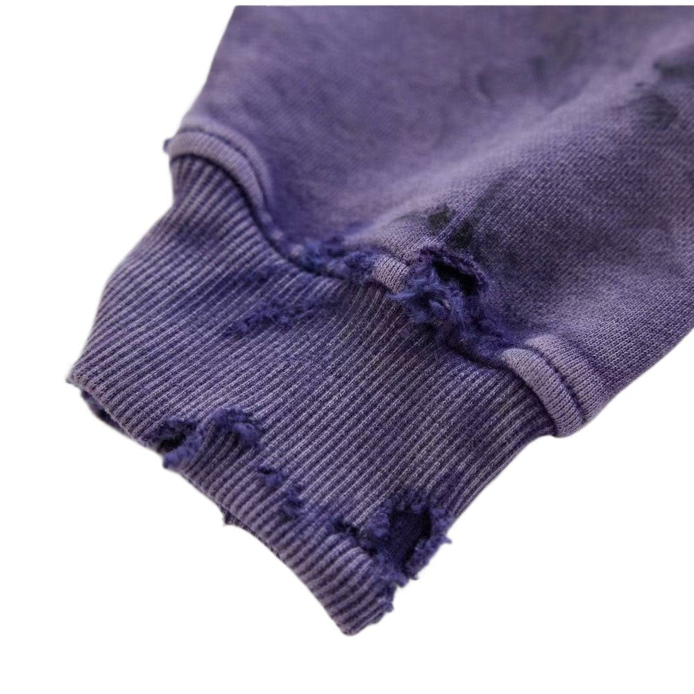 Distressed Purple Saint Louis Sweatshirt - Thrashink