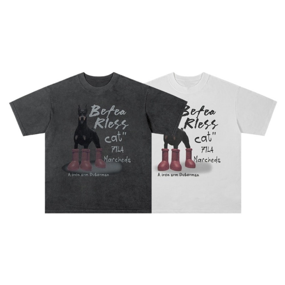 Doberman Boots T-Shirt - Thrashink