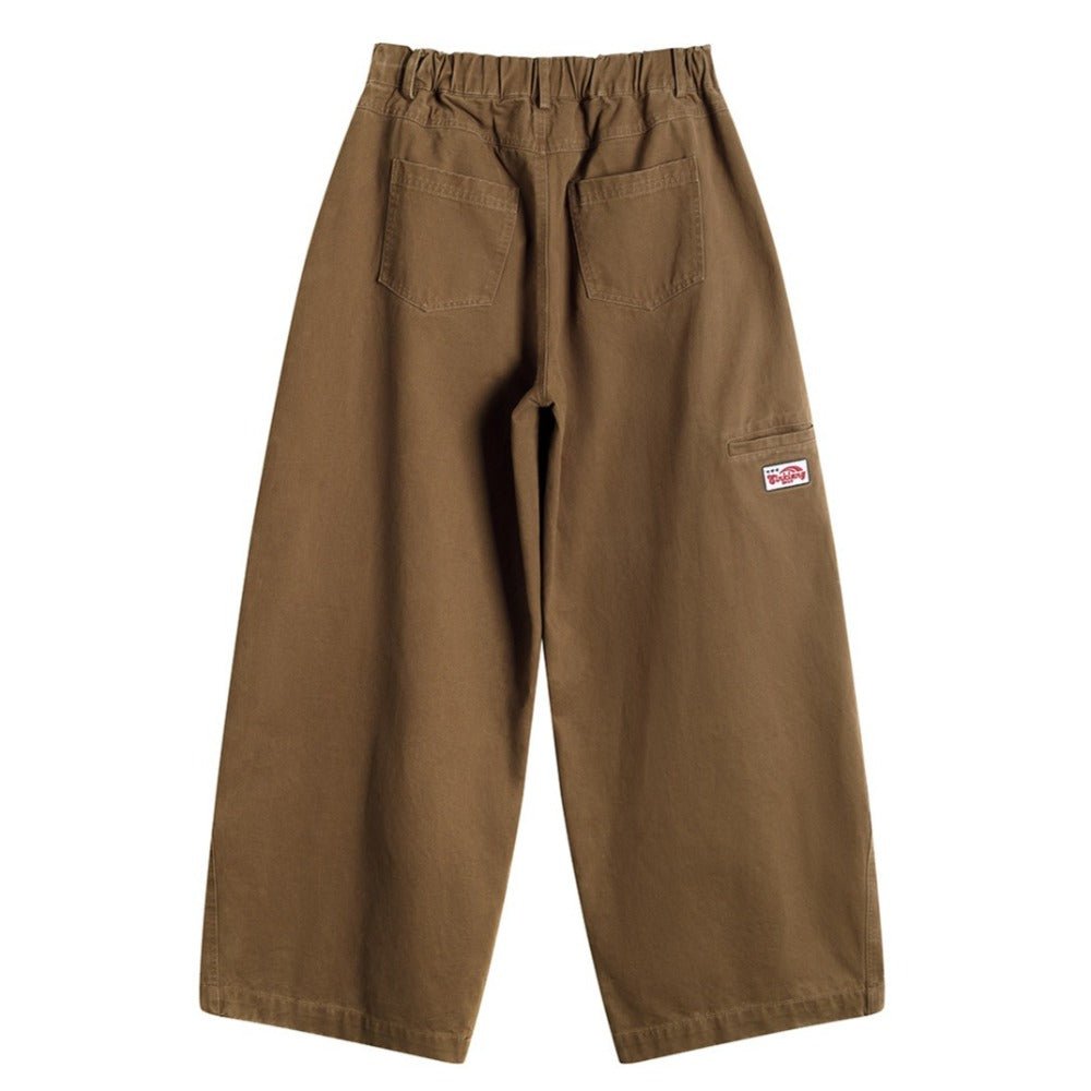 Dog Charm Retro Wide - leg Cargo Pants - Thrashink