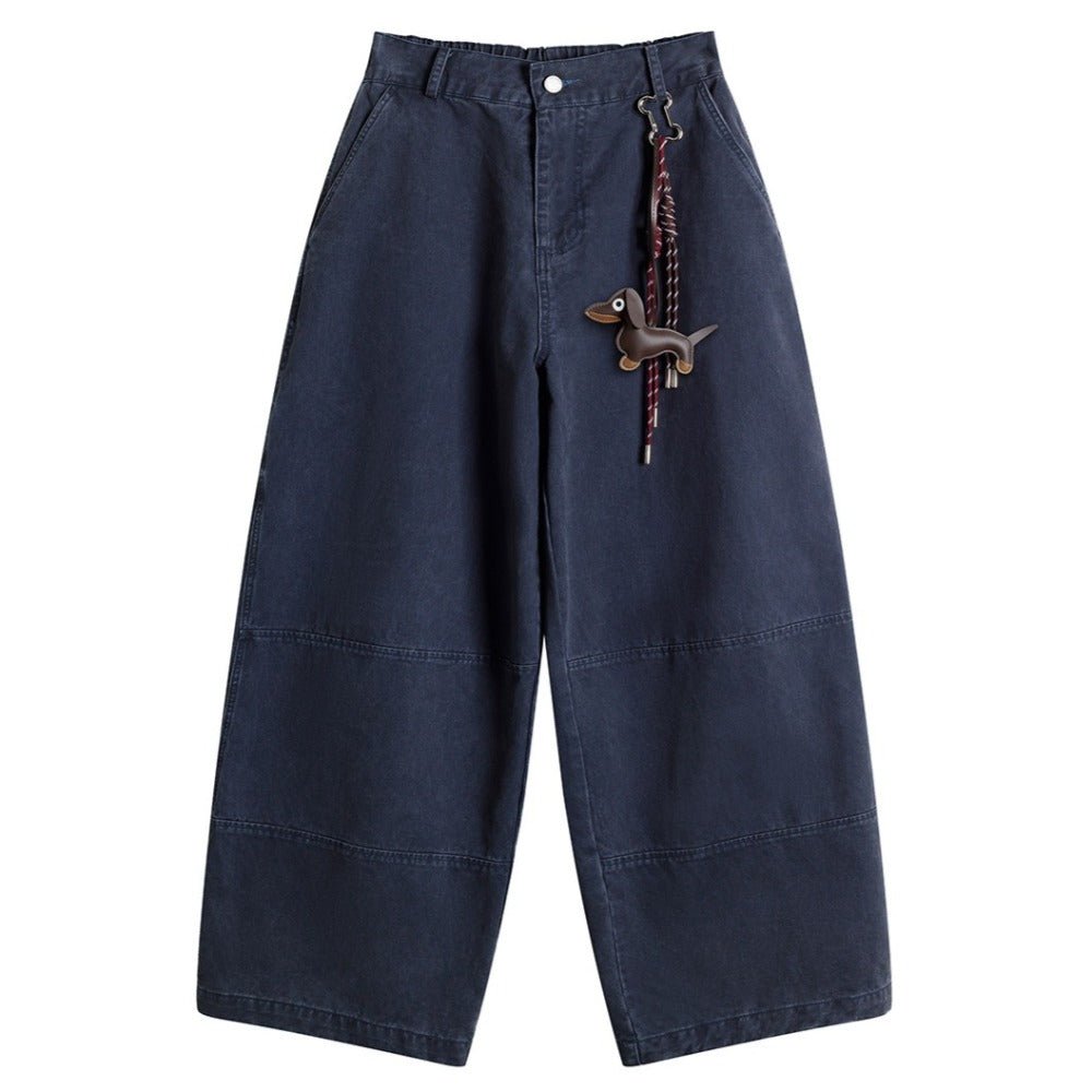 Dog Charm Retro Wide - leg Cargo Pants - Thrashink