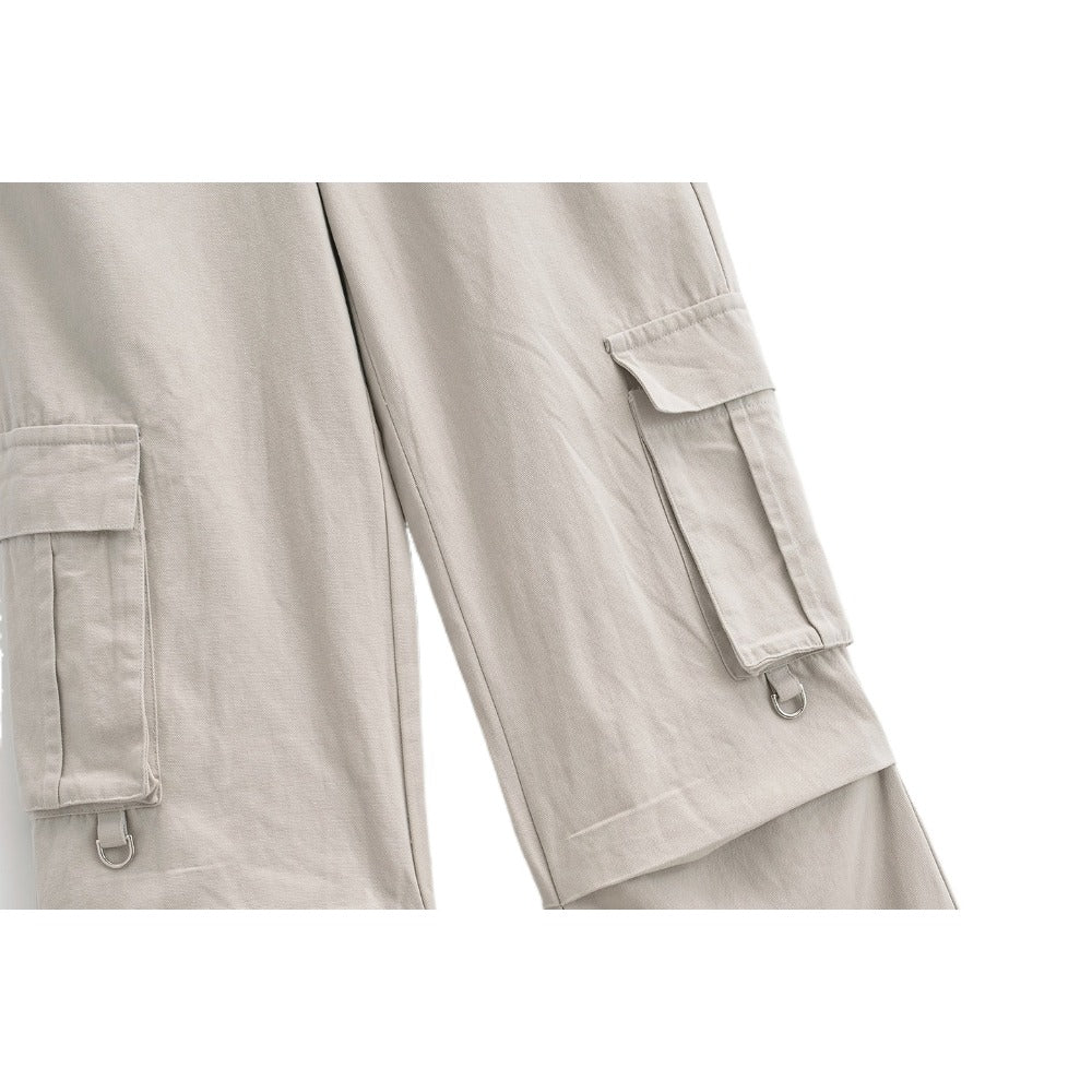 Double Belt Multi - pocket Cargo Pants - Thrashink