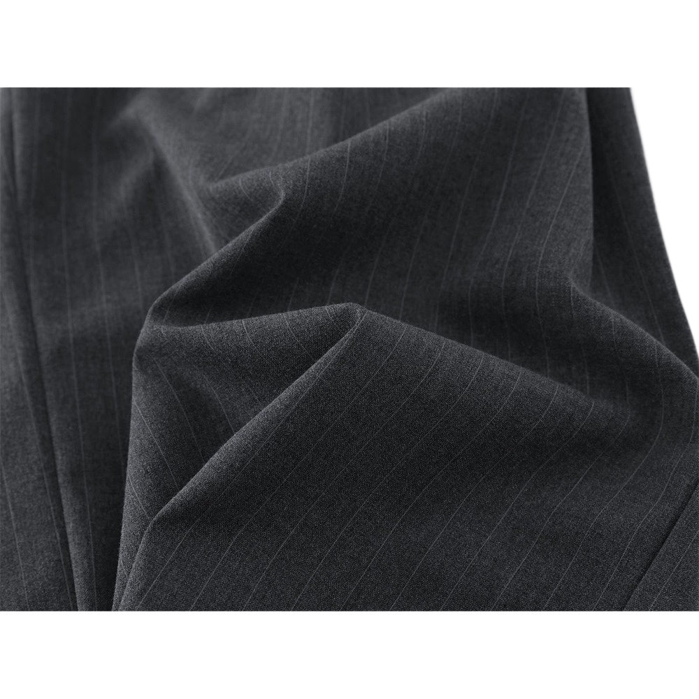 Embroidered High - waisted Striped Suit Pants - Thrashink