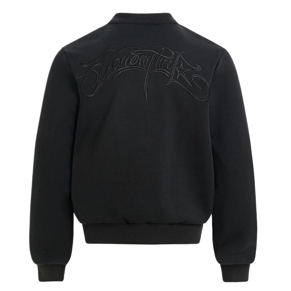 Embroidered Letter Henley - neck Sweatshirt - Thrashink
