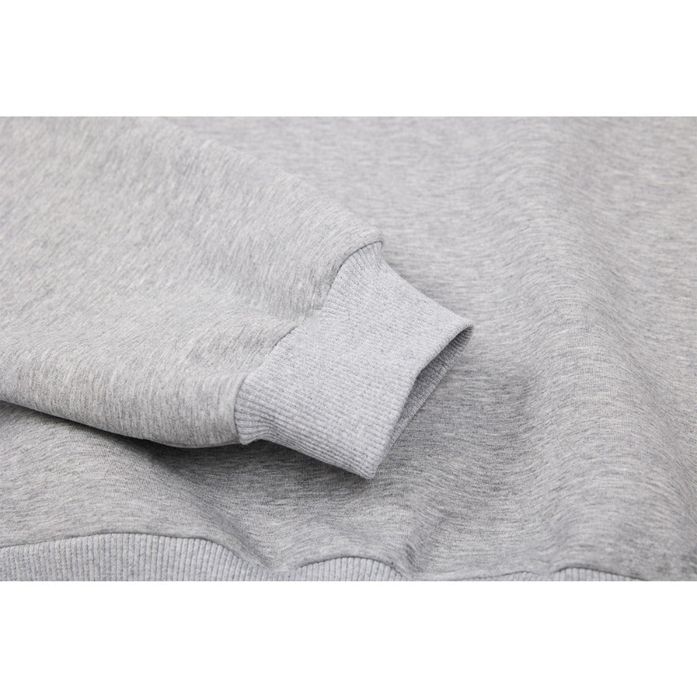 Embroidered Letter Henley - neck Sweatshirt - Thrashink