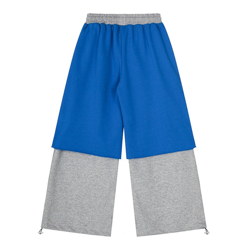 Fake Two - piece Contrasting Color Sweatpants - Thrashink