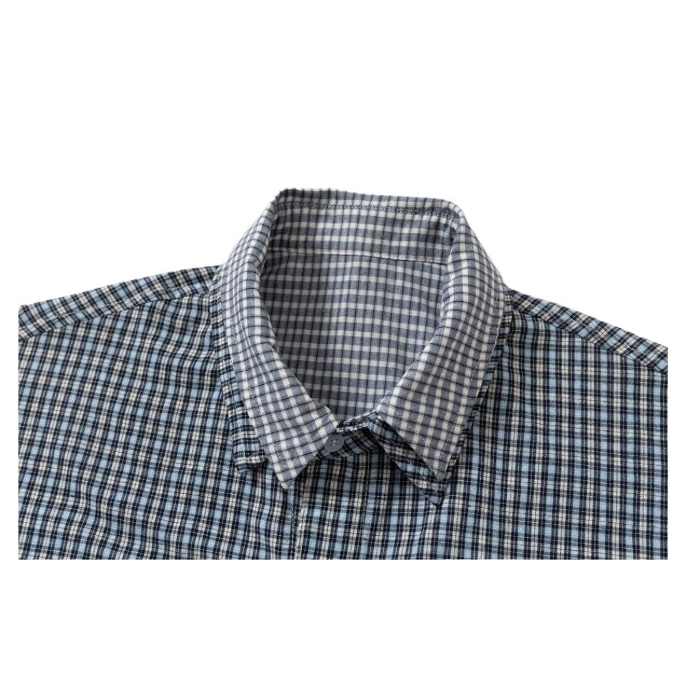 Fake Two Piece Deconstructed Plaid Shirt - Thrashink
