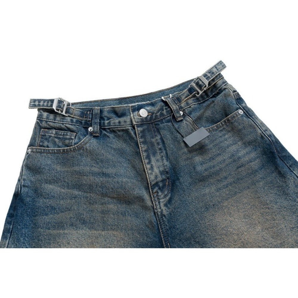 Fake Two - piece Distressed Camouflage Cargo Pants - Thrashink