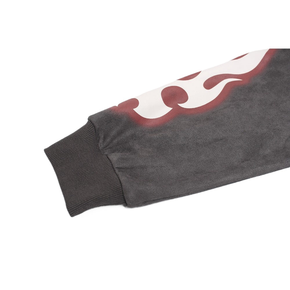 Fake Two Pieces Flame - Accented Zip Hoodie - Thrashink