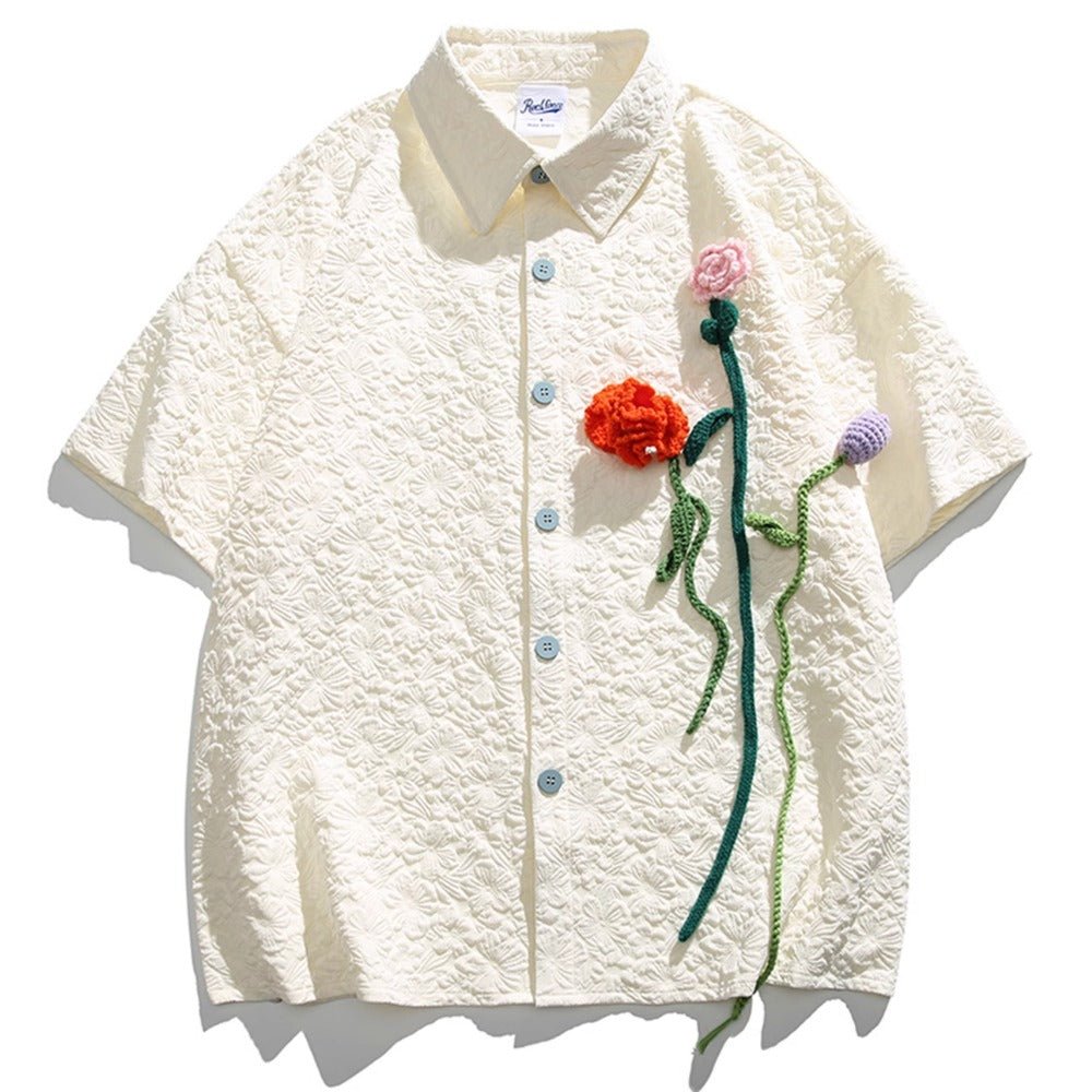 Flower Whisper Short Seeve Shirt - Thrashink