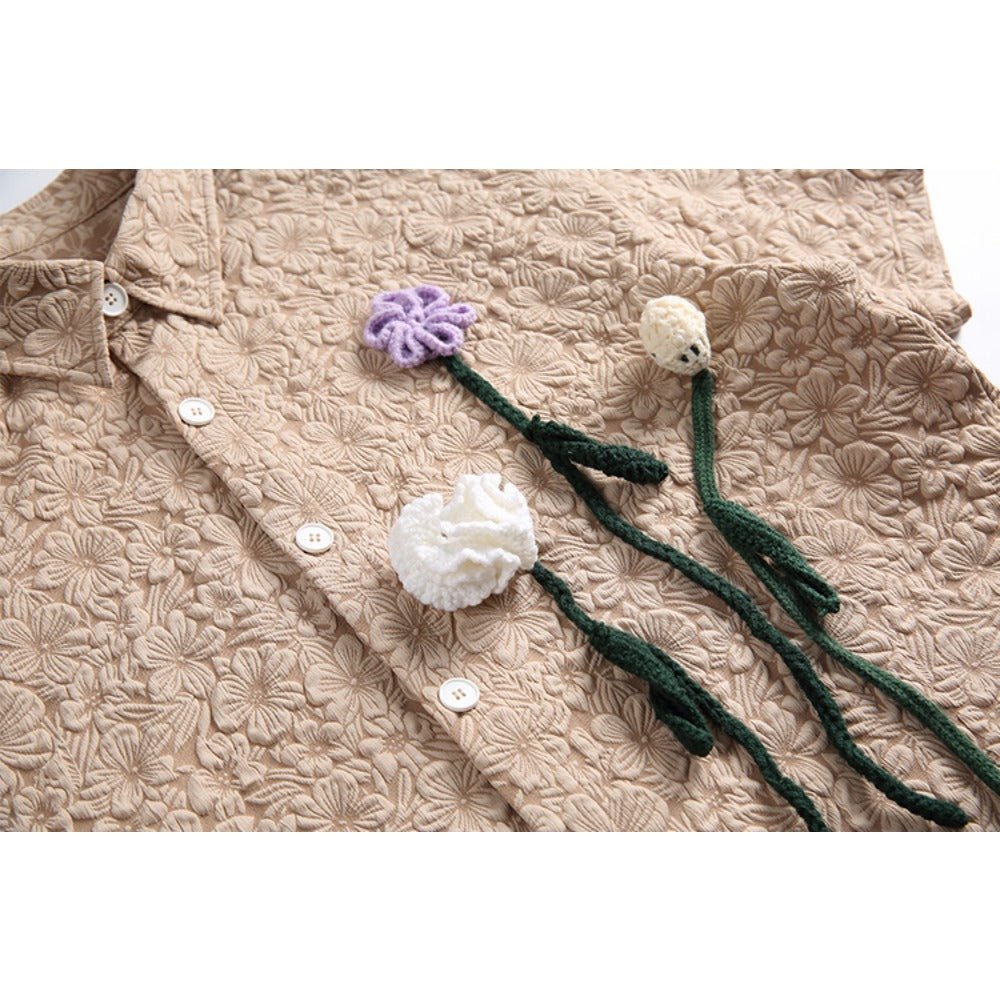 Flower Whisper Short Seeve Shirt - Thrashink