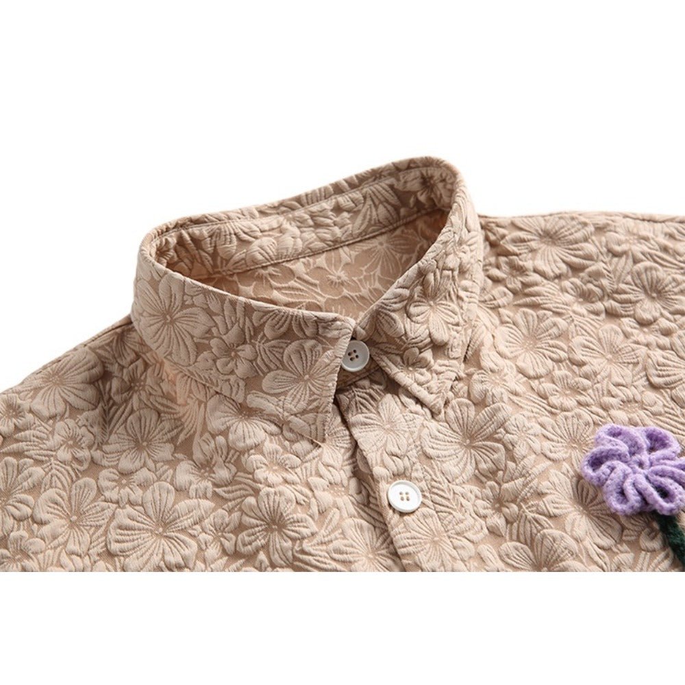 Flower Whisper Short Seeve Shirt - Thrashink