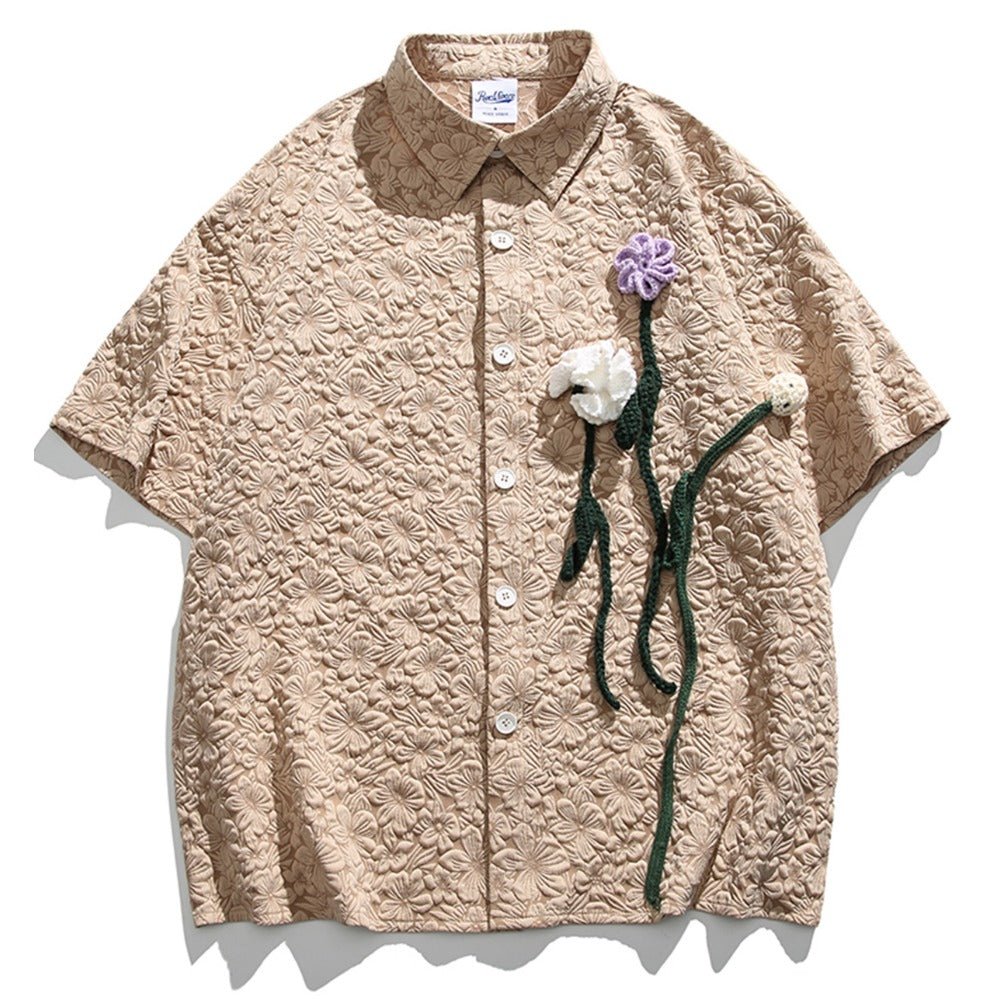 Flower Whisper Short Seeve Shirt - Thrashink