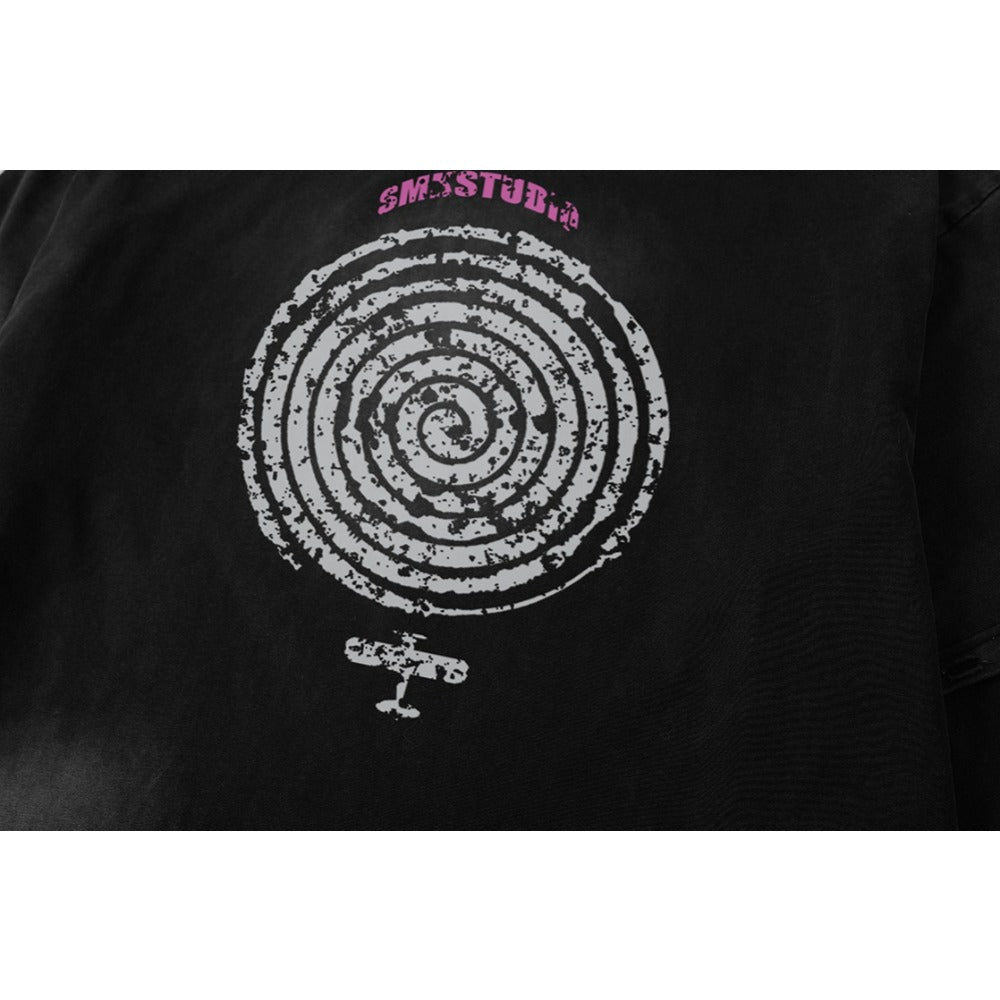 Forbidden Spiral Layered Hoodie - Thrashink