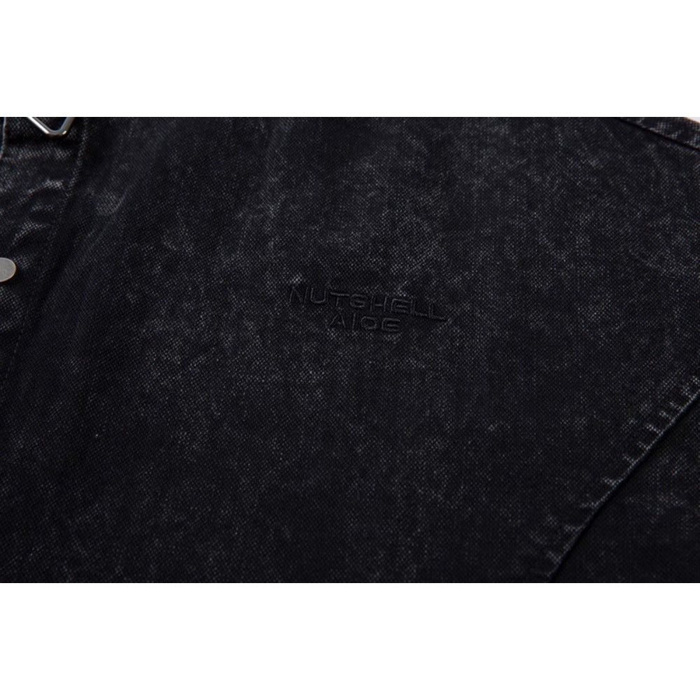 Frayed Rivet Denim Shirt - Thrashink