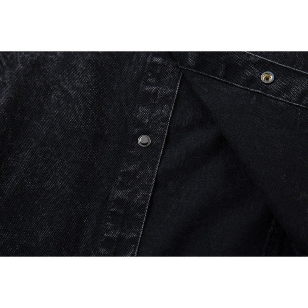 Frayed Rivet Denim Shirt - Thrashink
