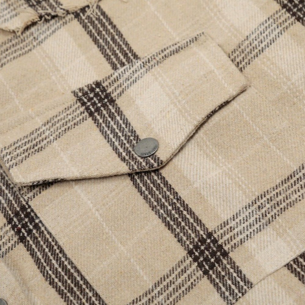 Fringed Plaid Western Shirt - Thrashink