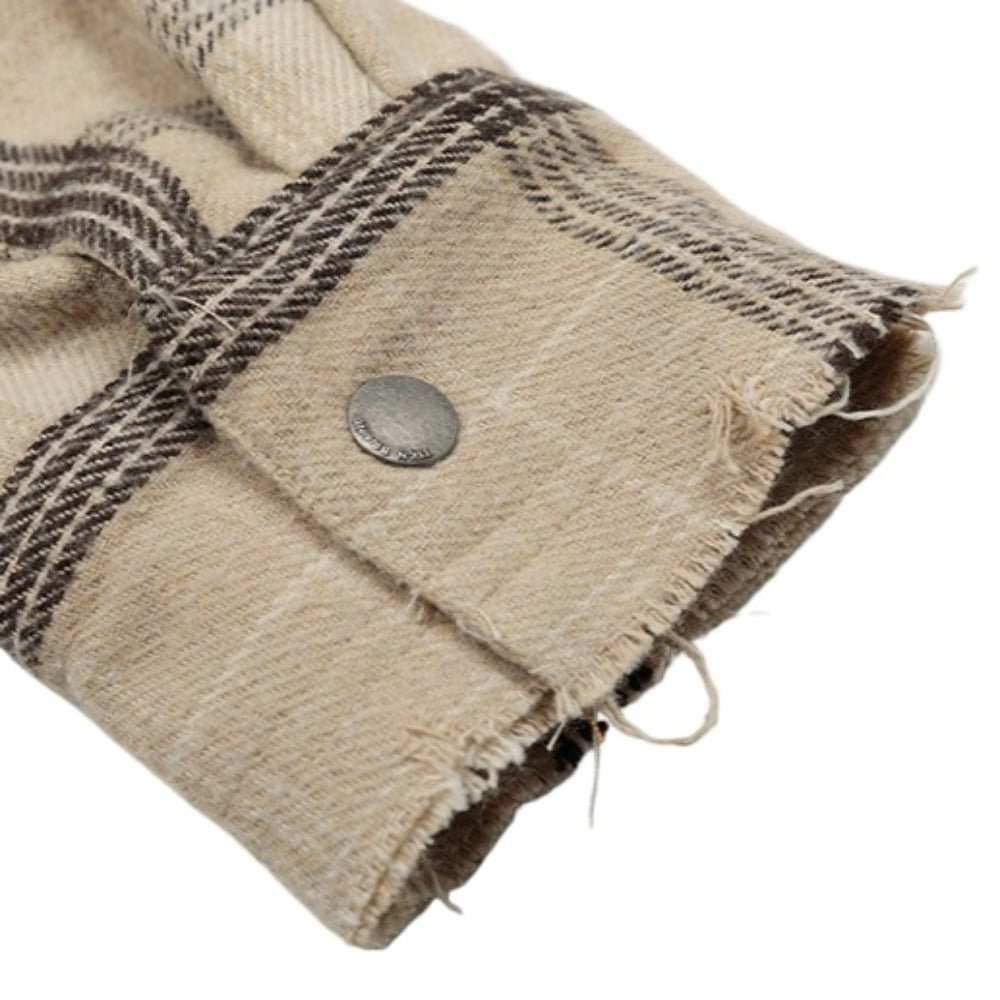 Fringed Plaid Western Shirt - Thrashink