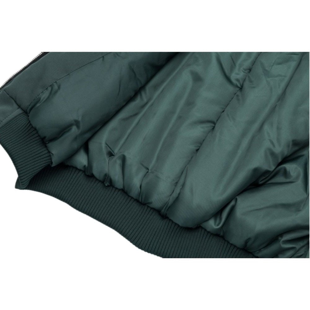 Fur - Collar Butterfly Embroidery Cotton Jacket - Thrashink