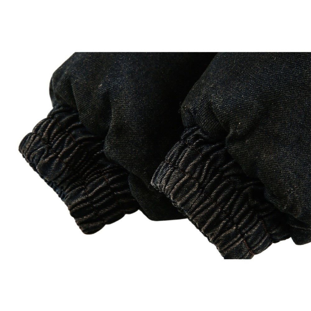 Fur - Lined Quilted Denim Jacket - Thrashink