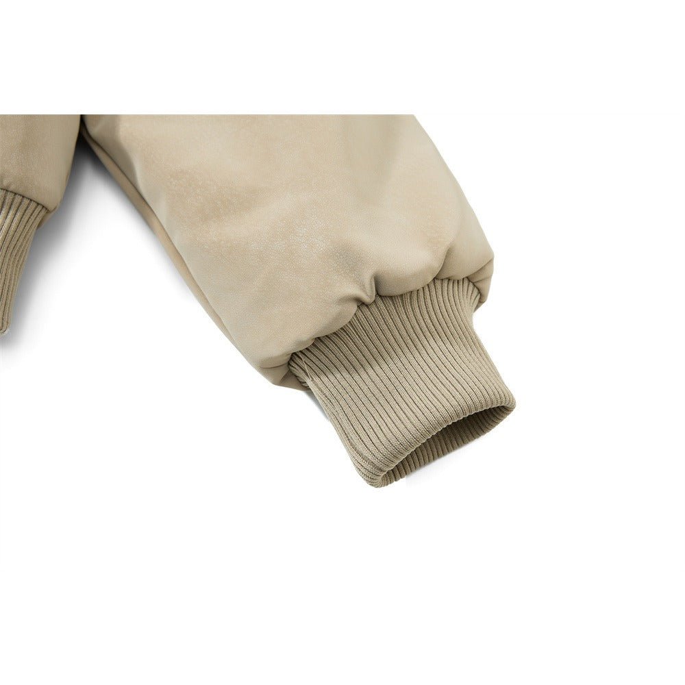 Fur - Trimmed Asymmetric Suede Bomber Jacket - Thrashink