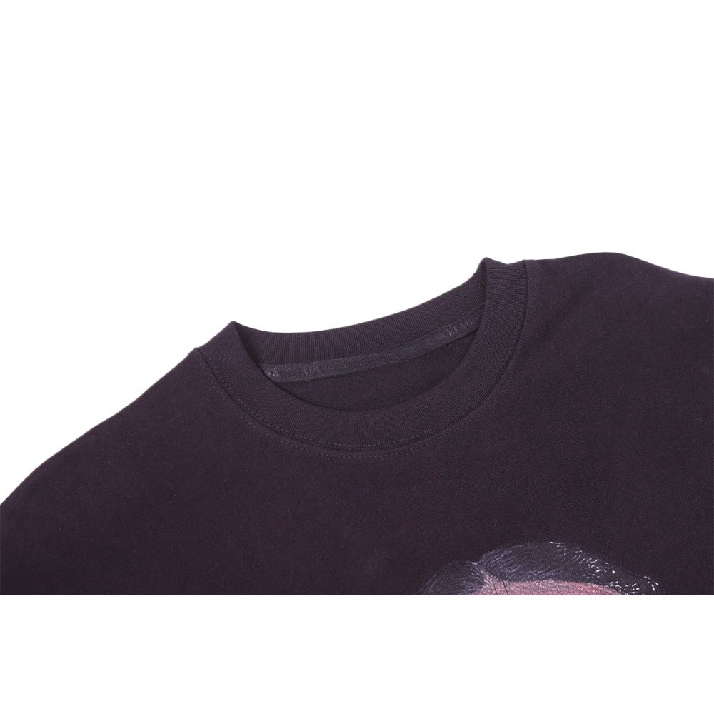 Futuristic Portrait Print Sweatshirt - Thrashink