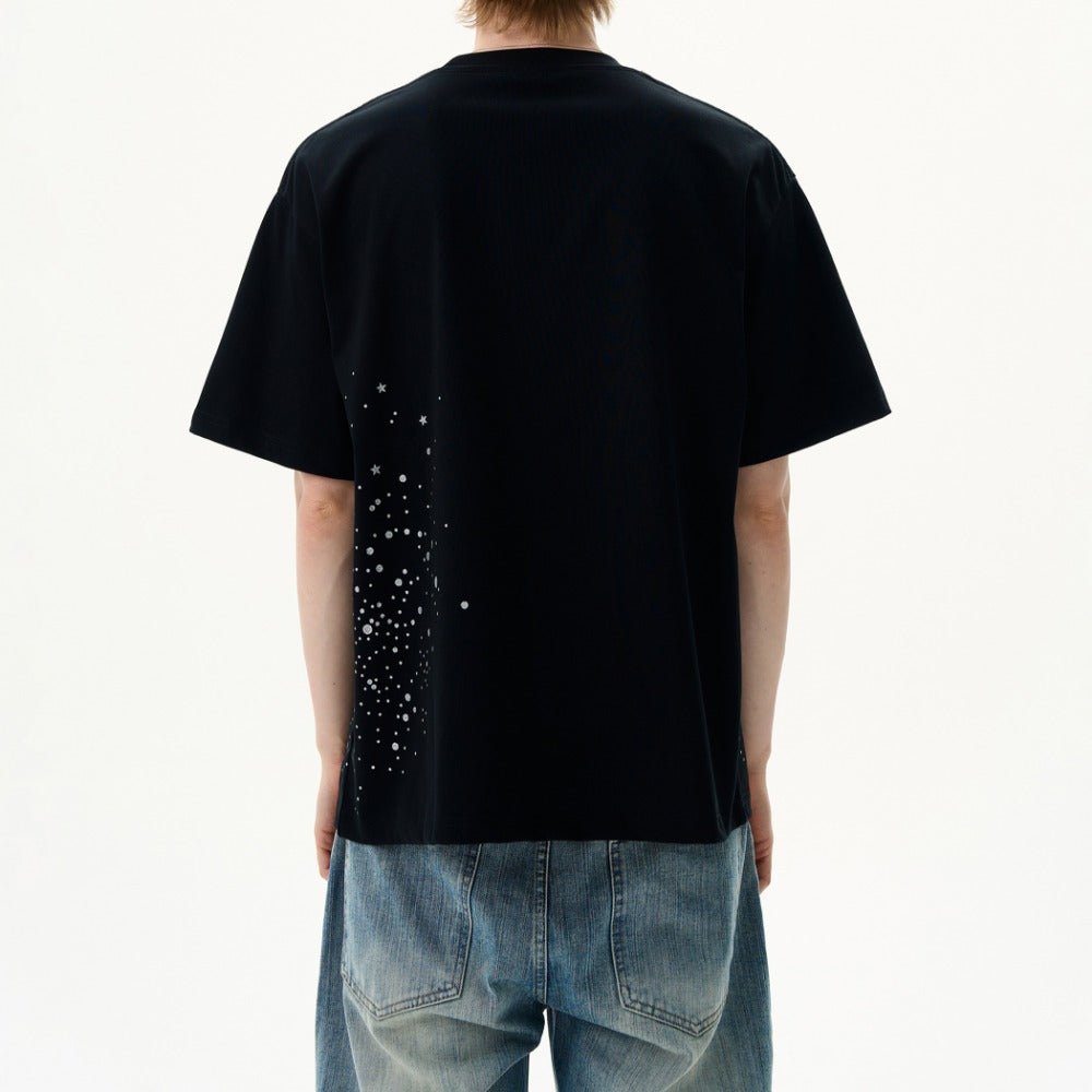 Galaxy Starry Rhinestone T-Shirt - Thrashink