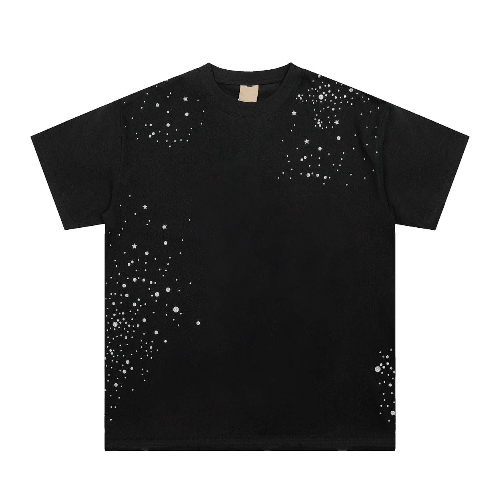 Galaxy Starry Rhinestone T-Shirt - Thrashink