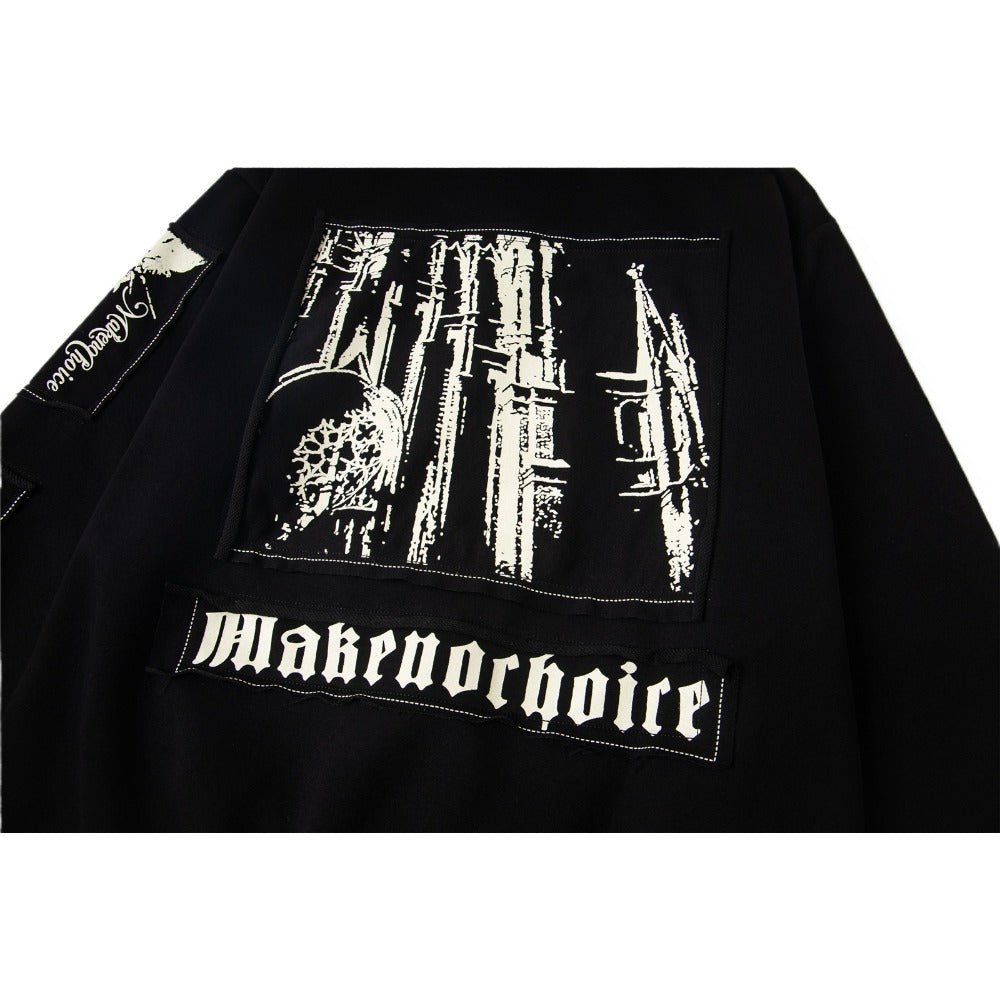Gothic Angel Cathedral Zip - Up Hoodie - Thrashink