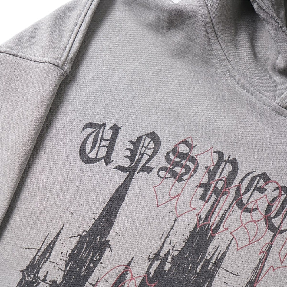 Gothic Castle Print Hoodie - Thrashink