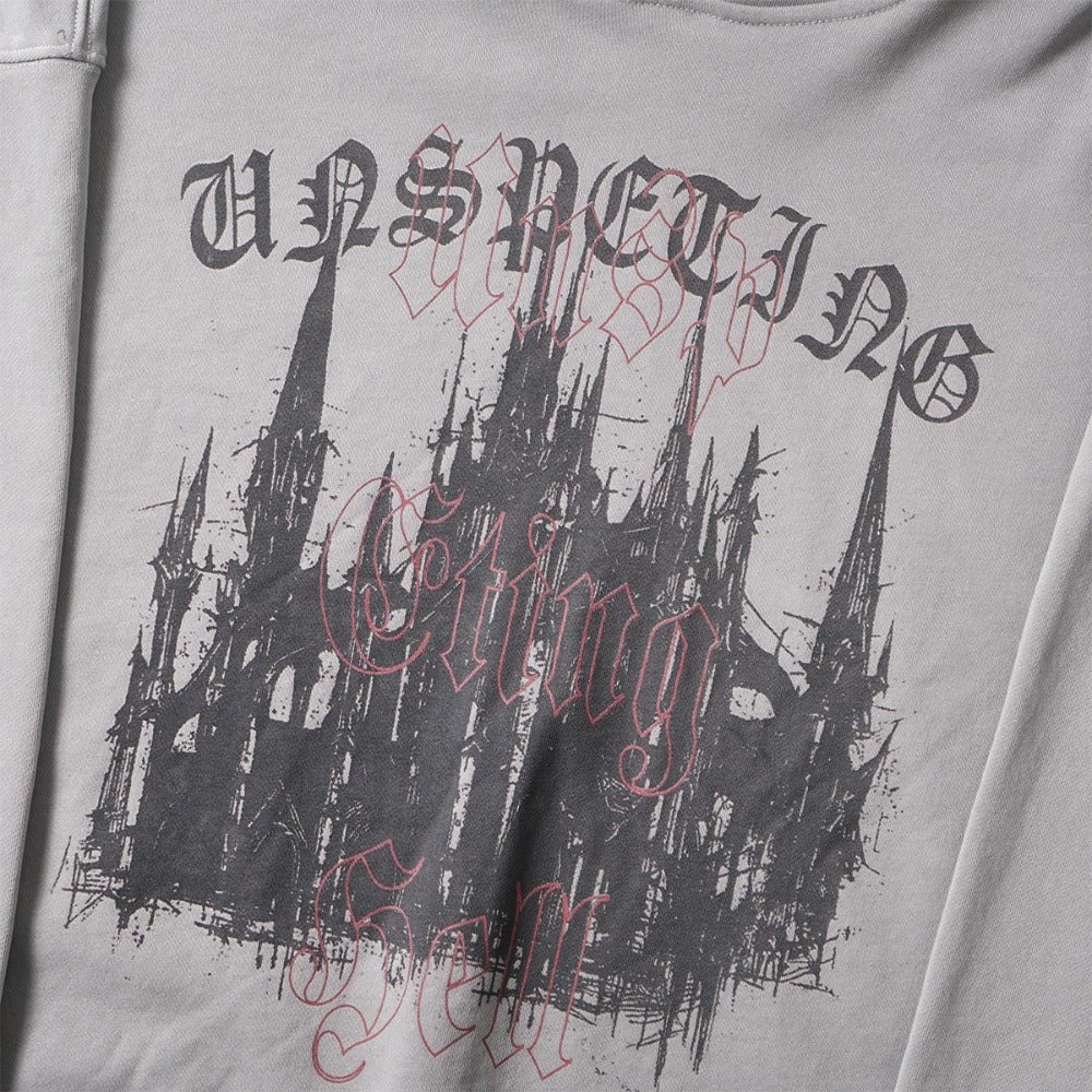 Gothic Castle Print Hoodie - Thrashink