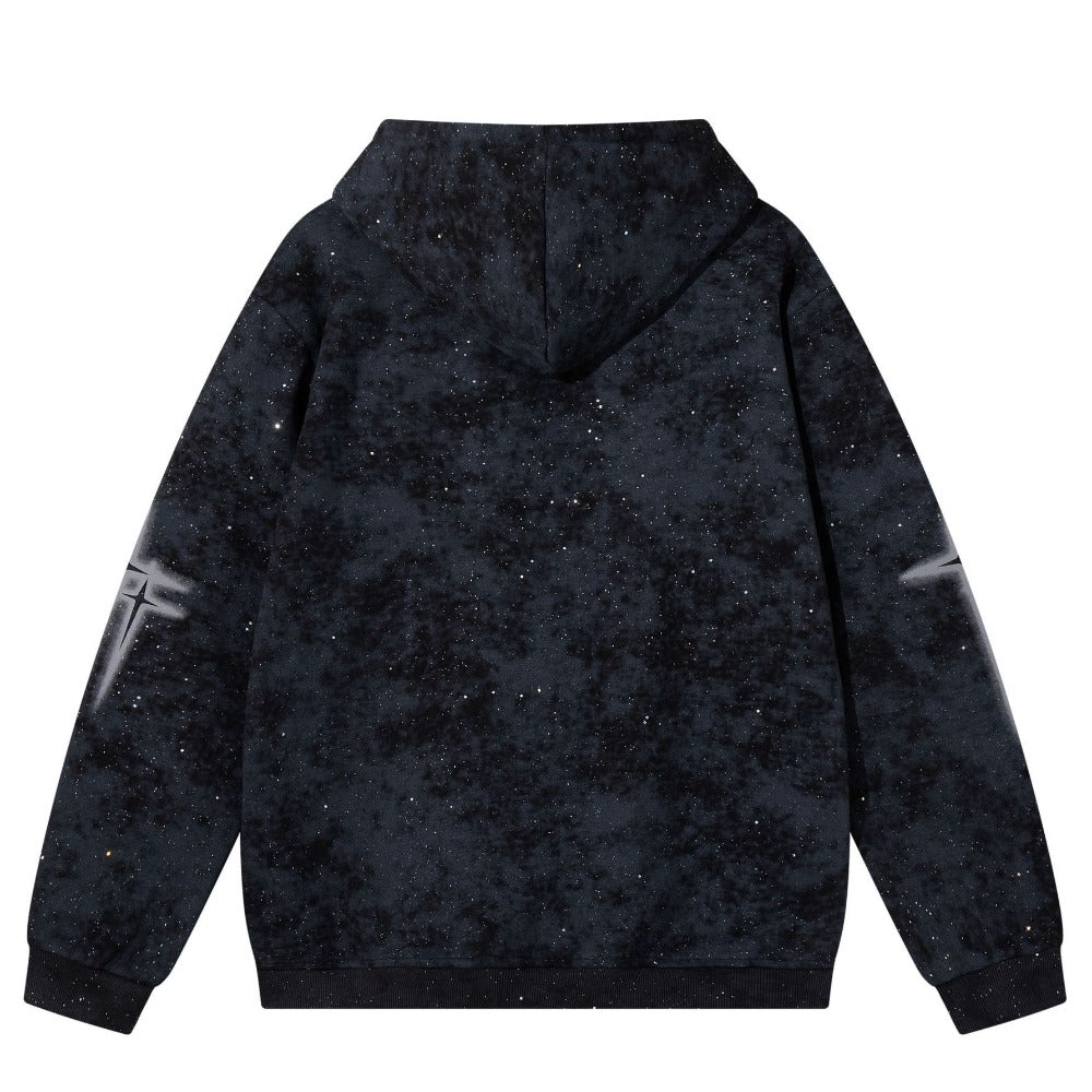Gothic Cross Glitter Tie - Dye Hoodie - Thrashink
