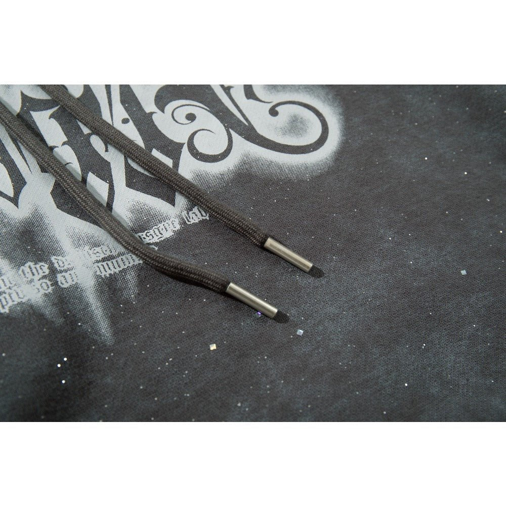Gothic Cross Glitter Tie - Dye Hoodie - Thrashink