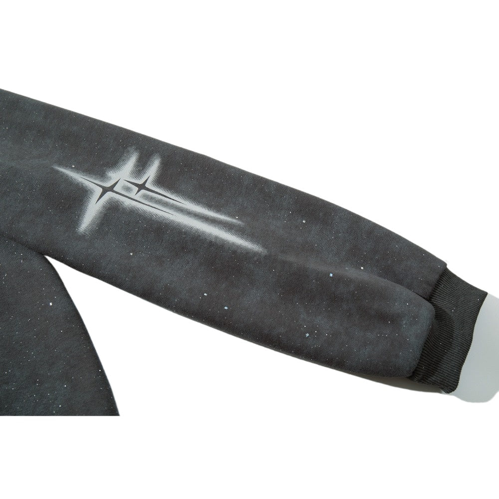 Gothic Cross Glitter Tie - Dye Hoodie - Thrashink