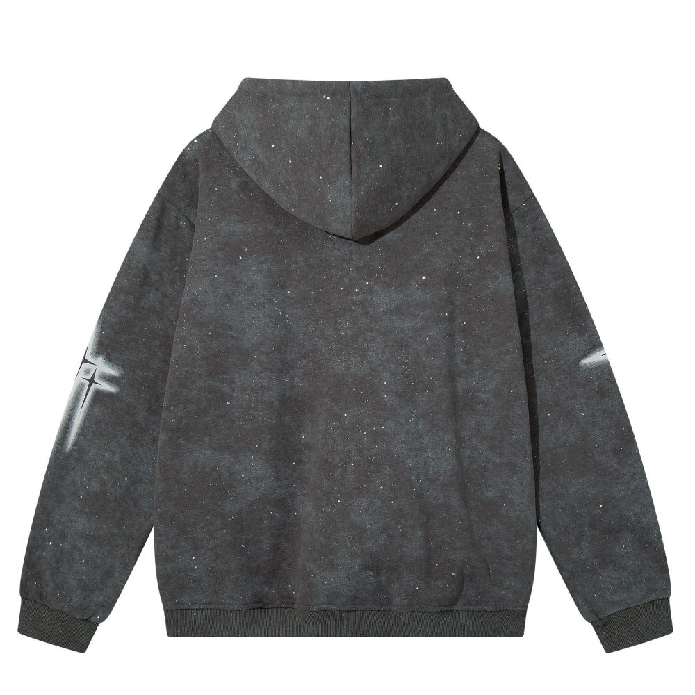 Gothic Cross Glitter Tie - Dye Hoodie - Thrashink