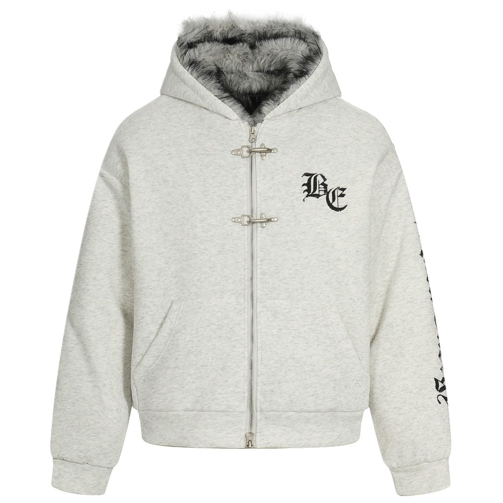 Gothic Faux Fur Lined Hooded Jacket - Thrashink