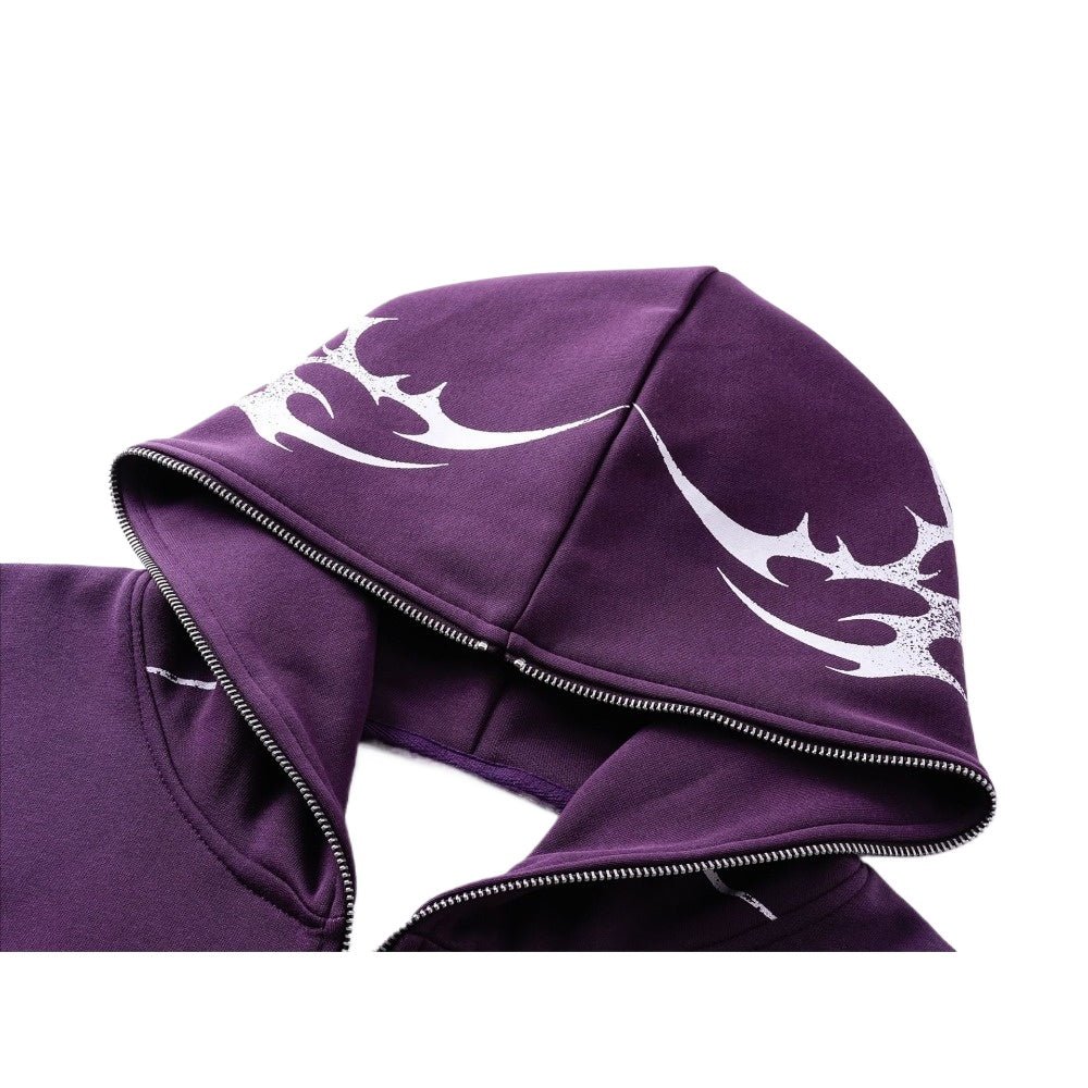 Gothic Style Graffiti Script Full - Zip Hoodie - Thrashink