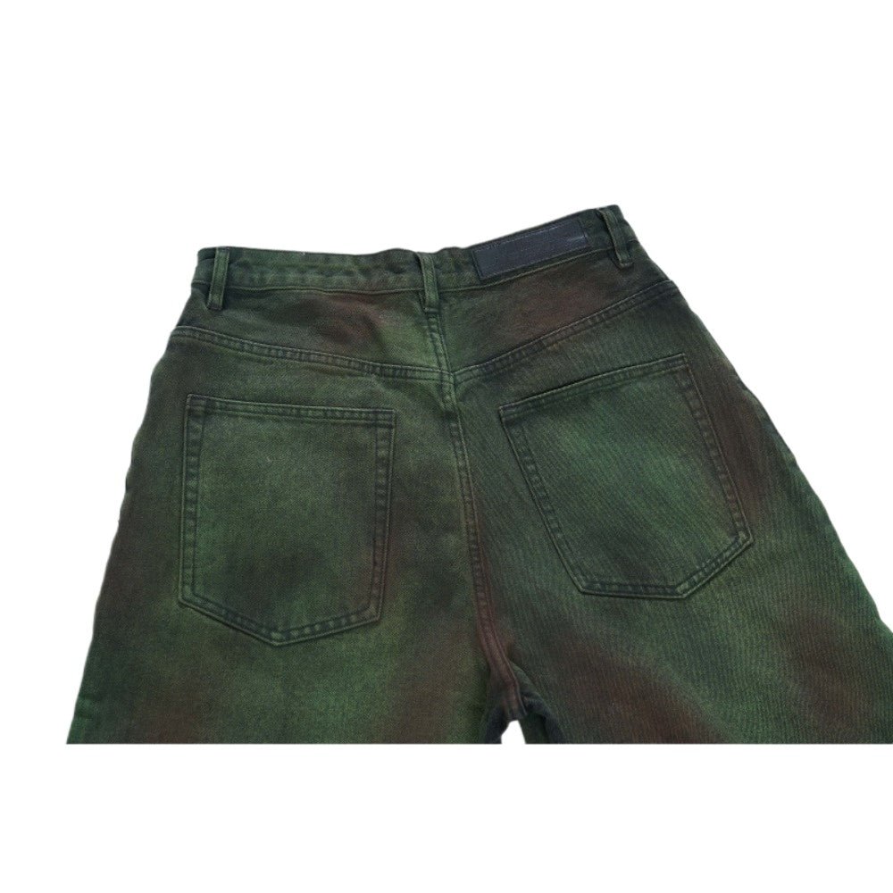 Gradient Green Wide - Leg Jeans - Thrashink