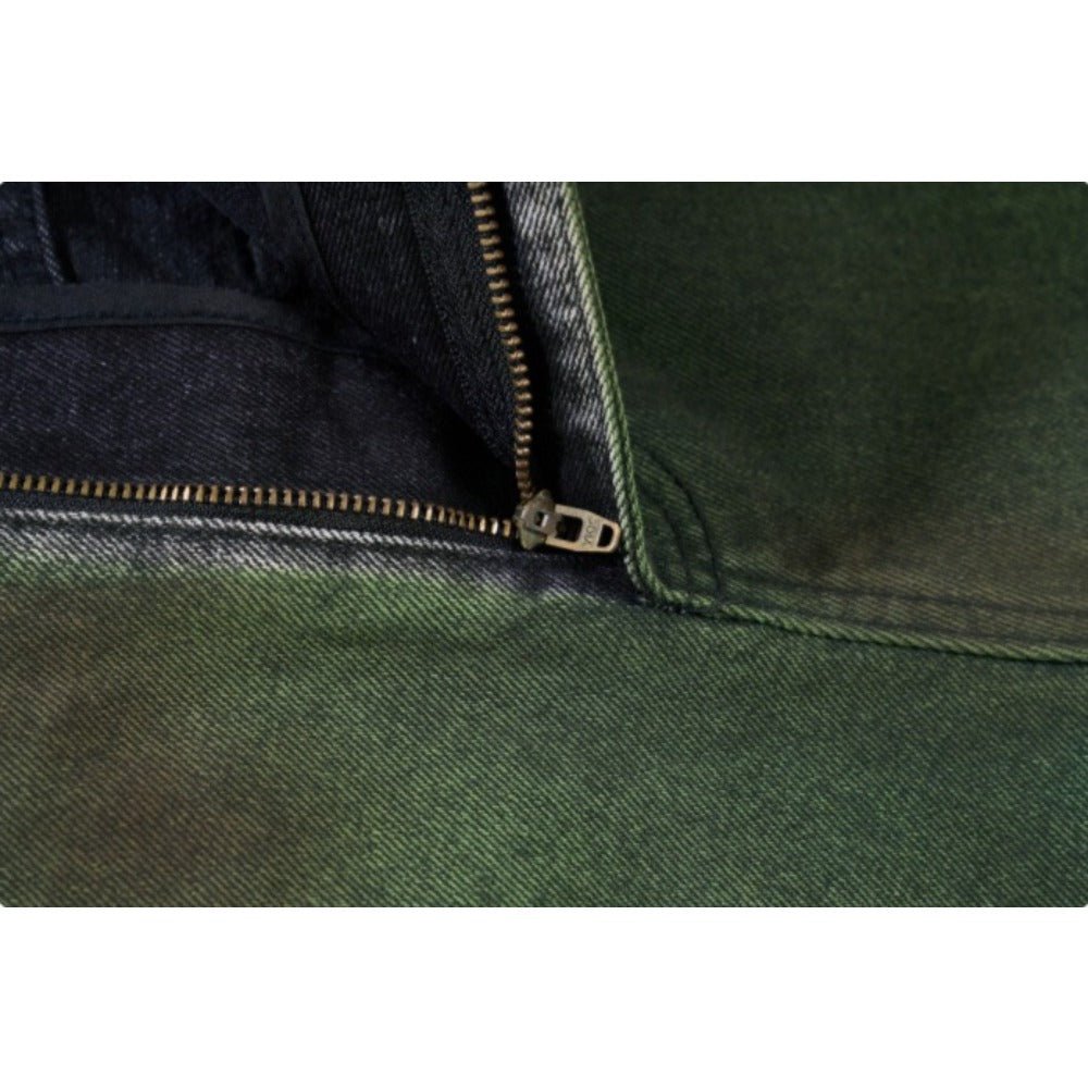 Gradient Green Wide - Leg Jeans - Thrashink