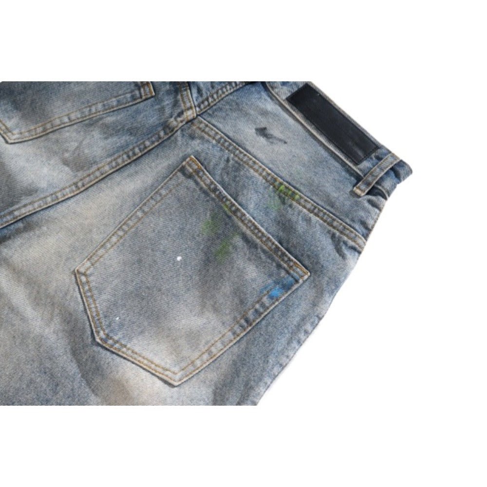 Gradient Multicolorr Wash Distressed Jeans - Thrashink