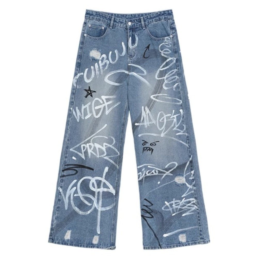 Graffiti Art Baggy Jeans - Thrashink